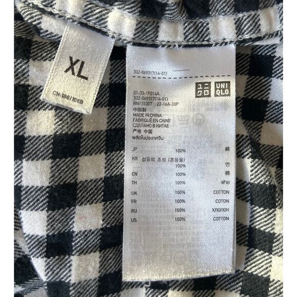 Uniqlo Women’s Size XL 100% Cotton Gingham‎ Button Up Shirt - Picture 7 of 7